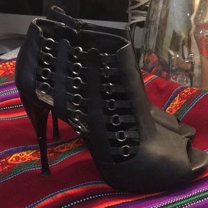 BCBG Generation Chain Laced Leather Booties